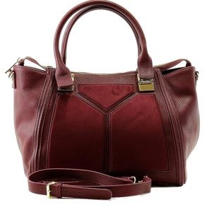 Steve Madden Bessiee Shoulder Satchel Burgundy